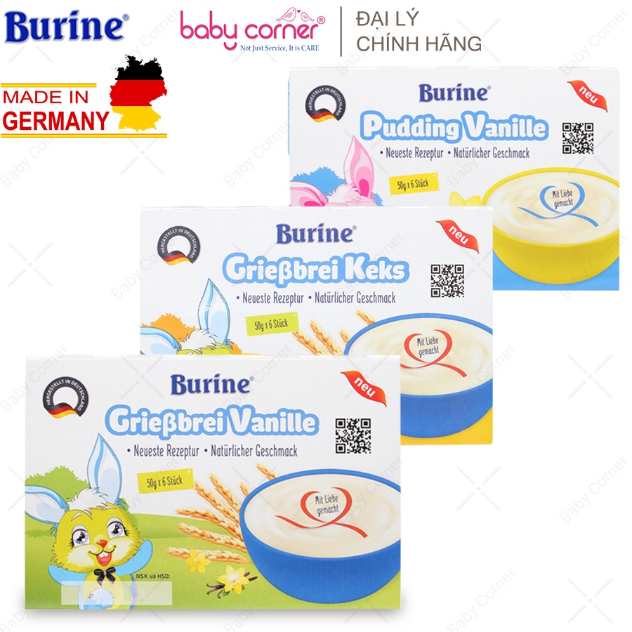 Cháo Sữa/ Pudding Burine Nhiều Vị Cho Bé 6M+