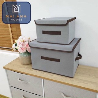 [❤❤GIAMGIA]❤❤ COMBO 2 HỘP VẢI ĐỰNG ĐỒ CÓ NẮP