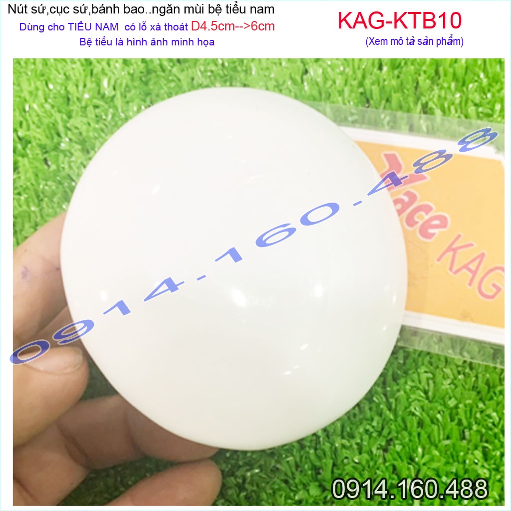 Nút sứ ngăn mùi chống hôi bồn tiểu nam KAG -KTB10, Nút chặn sứ chống hôi cho bệ tiểu nam lỗ thoát 4.5-6cm-HÀNG Y HÌNH