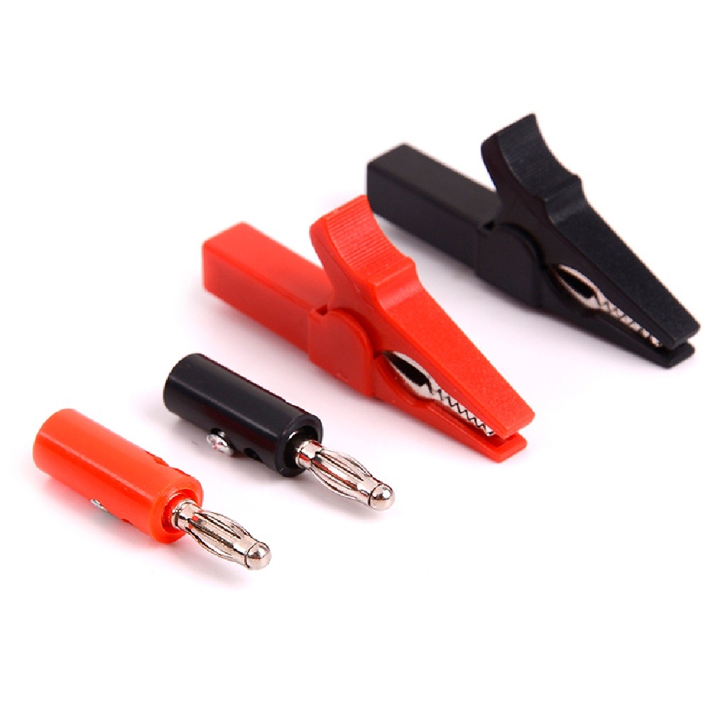 Set 2 kẹp hàm cá sấu + 2 phích cắm bắp chuối (4 chi tiết)