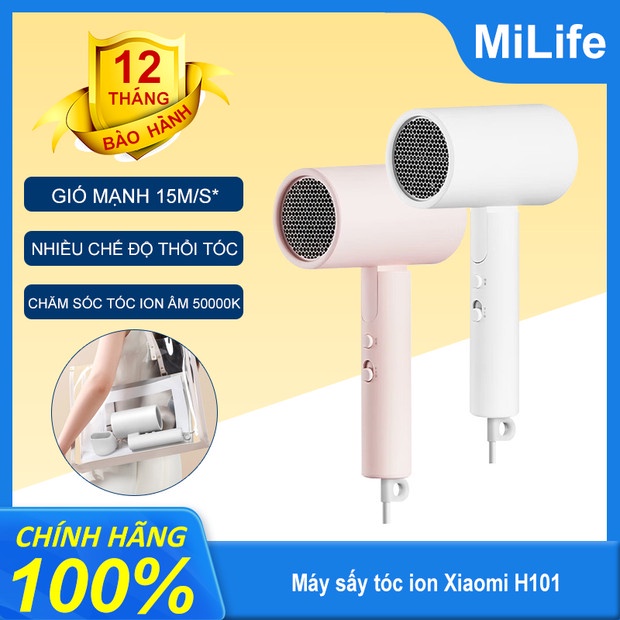 Máy sấy tóc Xiaomi Mijia Simple H101 CMJ04LXW bổ sung ion âm chống xù rối khô tóc - Hàng chính hãng