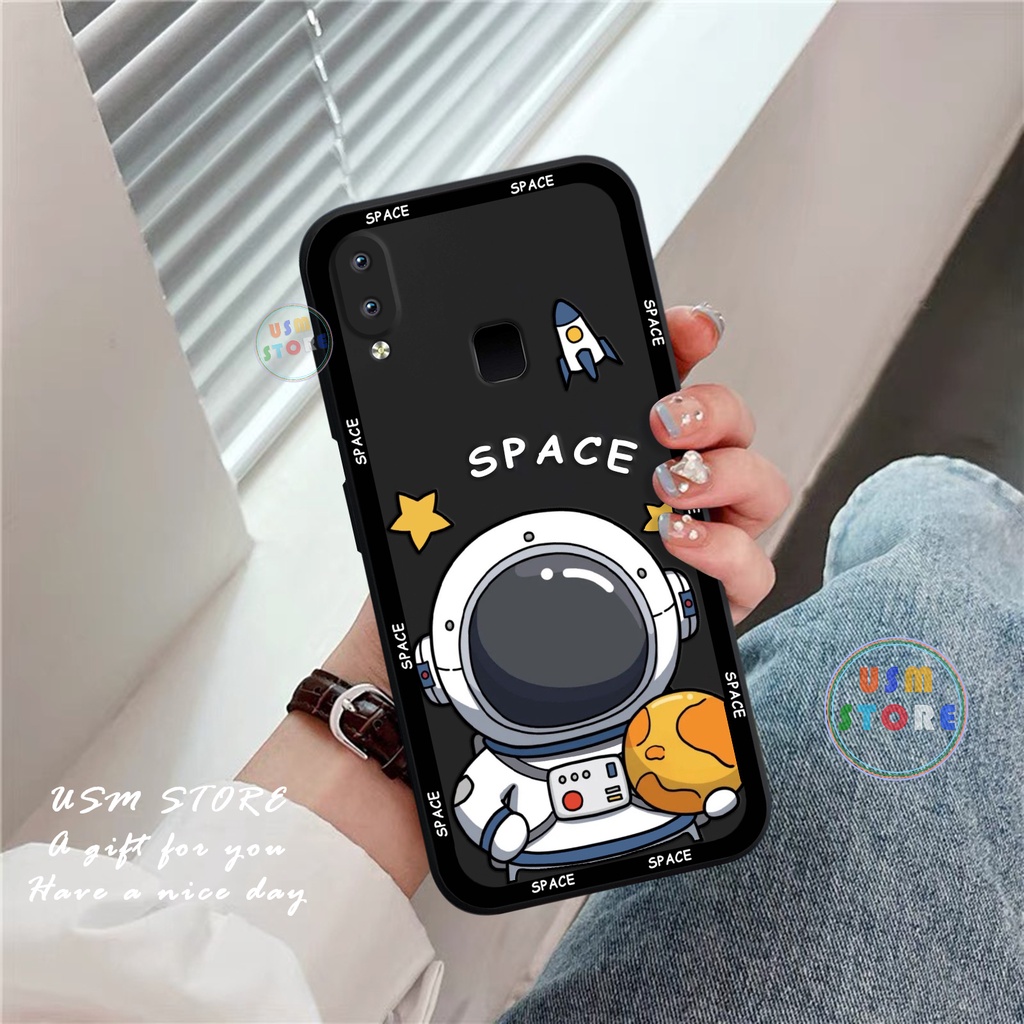 Ốp lưng Phi Hành Gia cho Vivo Y93 / Y91i, chất TPU dẻo mịn, viền vuông bảo vệ camera