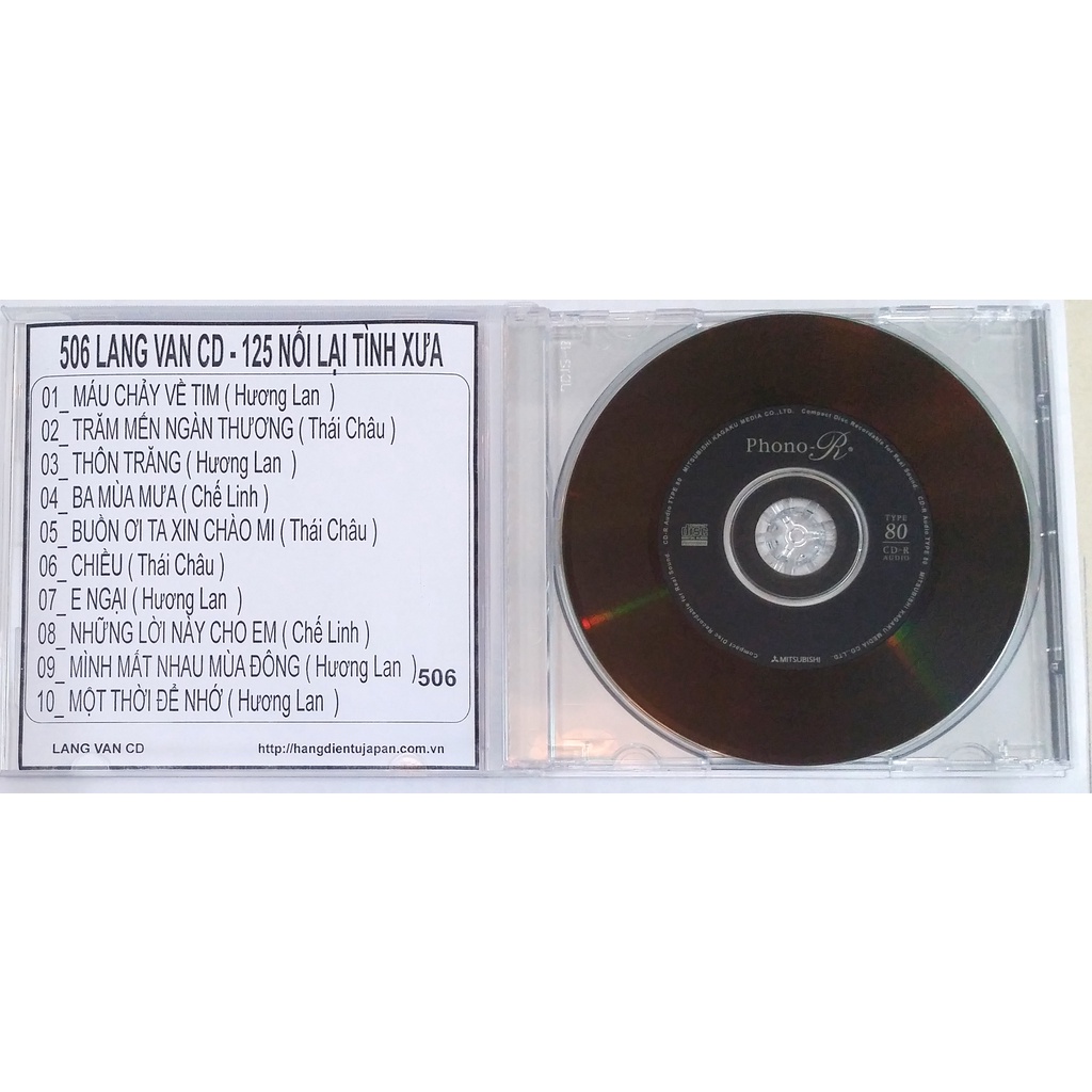ĐĨA CD 506 -LANG VAN CD - 125 NOI LAI TINH XUA chất lượng cao