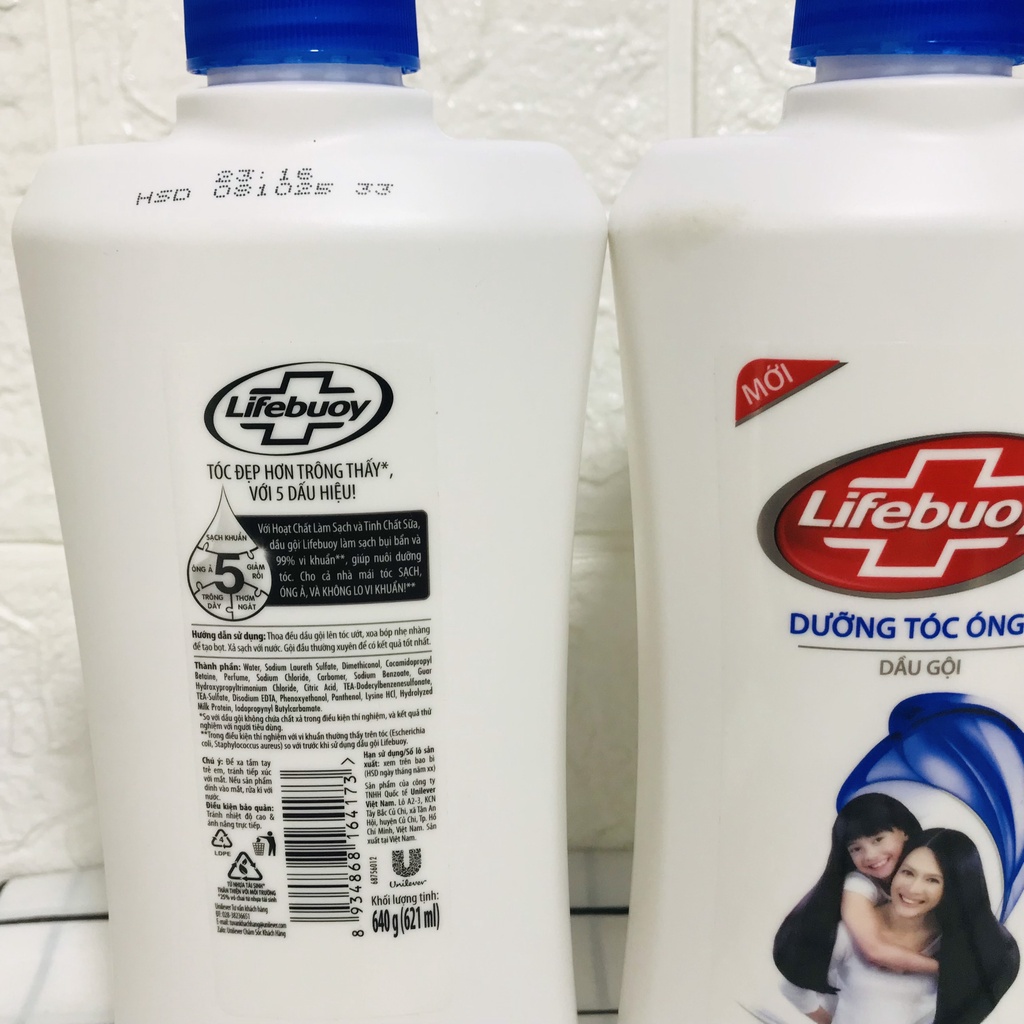 Dầu Gội Lifebuoy 640g kháng khuẩn &amp; mềm mượt, óng dày tự nhiên