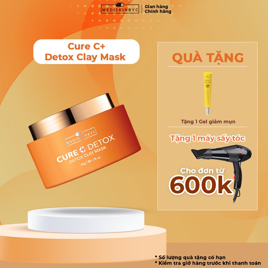 Mặt nạ sủi bọt thải độc da mặt Cure C+ Detox Clays Mask 50g - Mediskinbyc