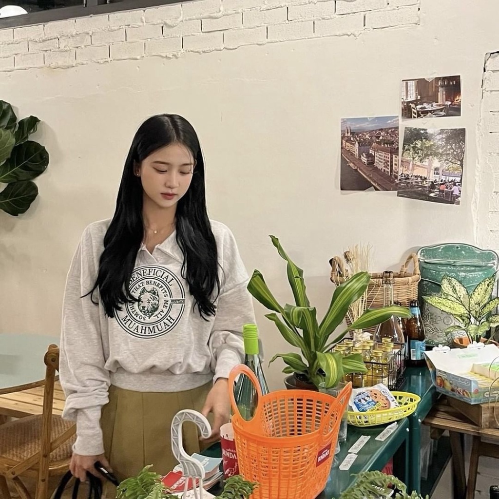 Áo sweater Muahmuah Collar Cropped order chính hãng Hàn Quốc