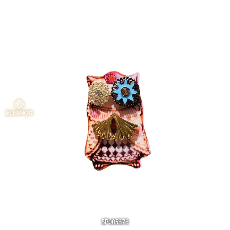 Ghim cài áo nữ Eleanor Accessories họa tiết chim cú phong cách trẻ trung phụ kiện trang sức 5373