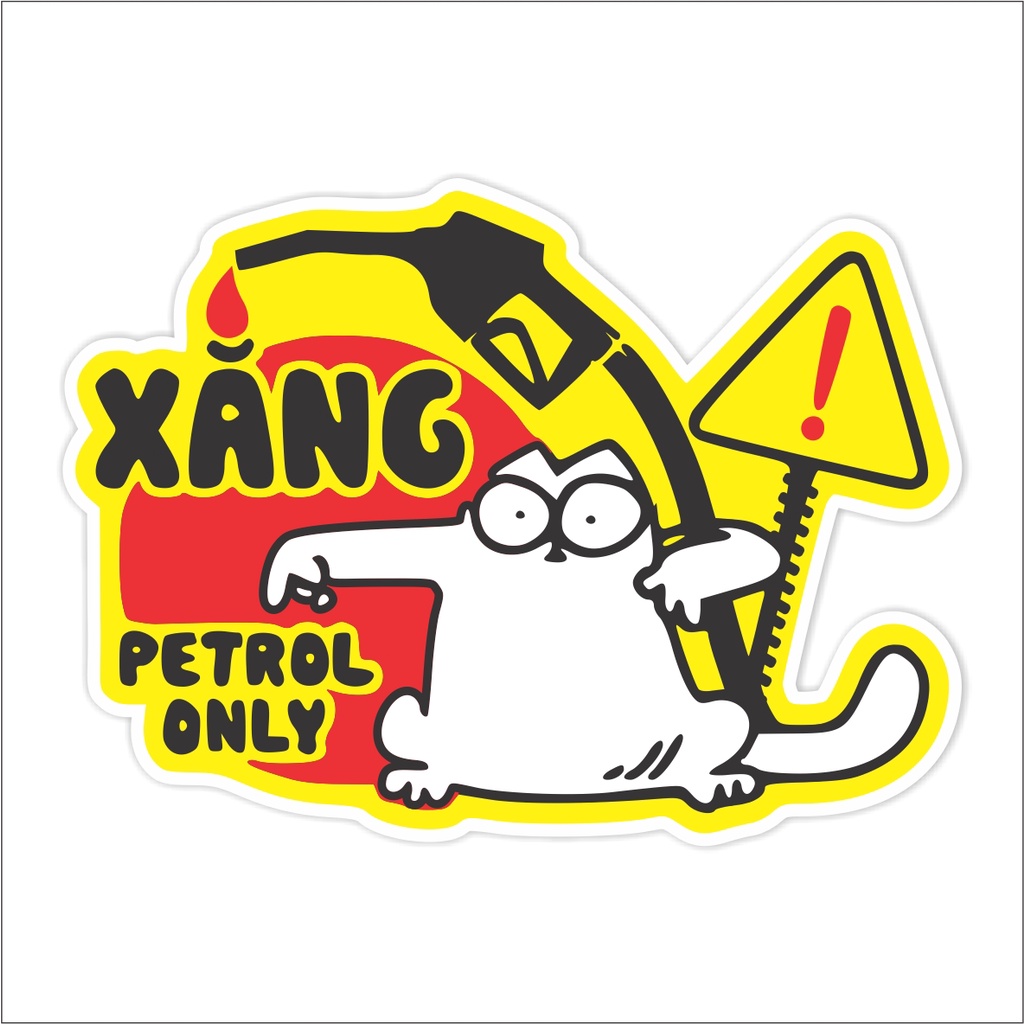Miếng dán xăng dầu,only petrol, trang trí nắp bình xăng xe ô tô xe hơi, decan ô tô chống thấm nước