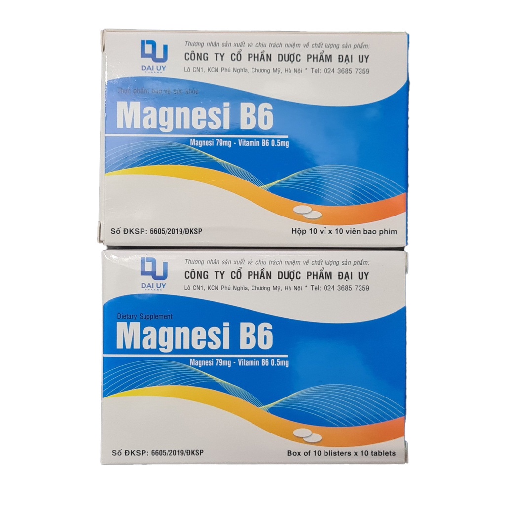 Magnesi B6 hộp 100 viên - Bổ sung magie và vitamin B6 cho cơ thể