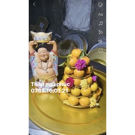 Tháp ngũ phúc, tháp hoa quả bây  mâm xôi , đĩa bầy hoa quả, trang trí bàn thờ, đĩa bầy bàn thờ, đồ thờ cúng, đồ bày điện