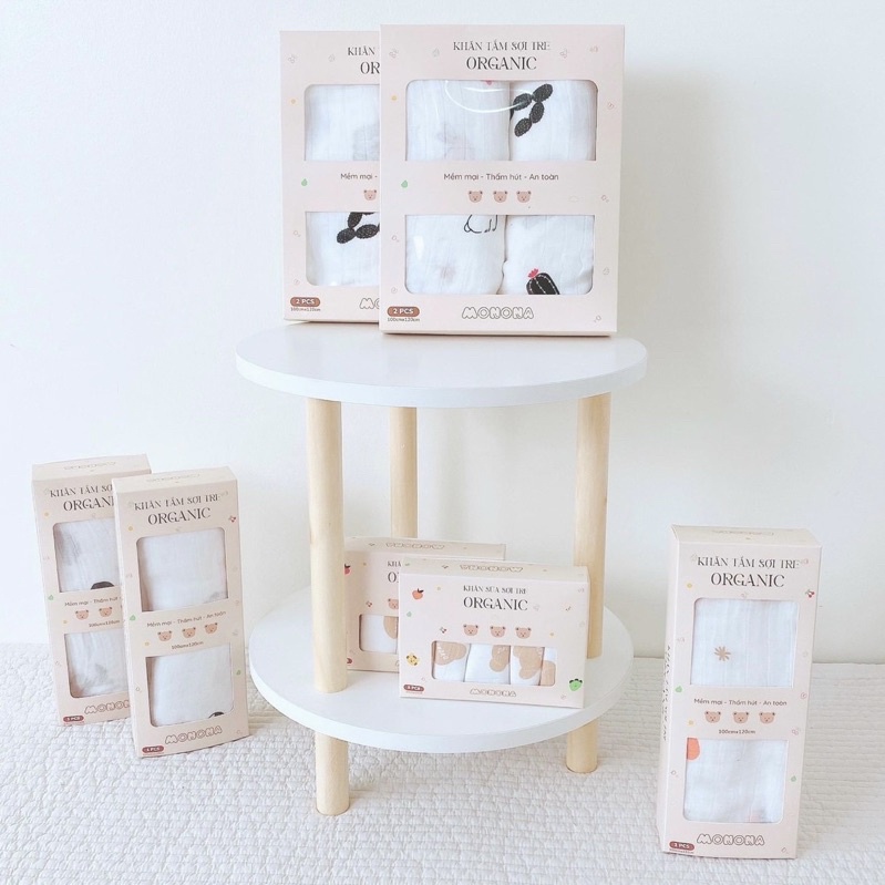 Khăn tắm sợi tre Organic Monona - Hộp 2 khăn