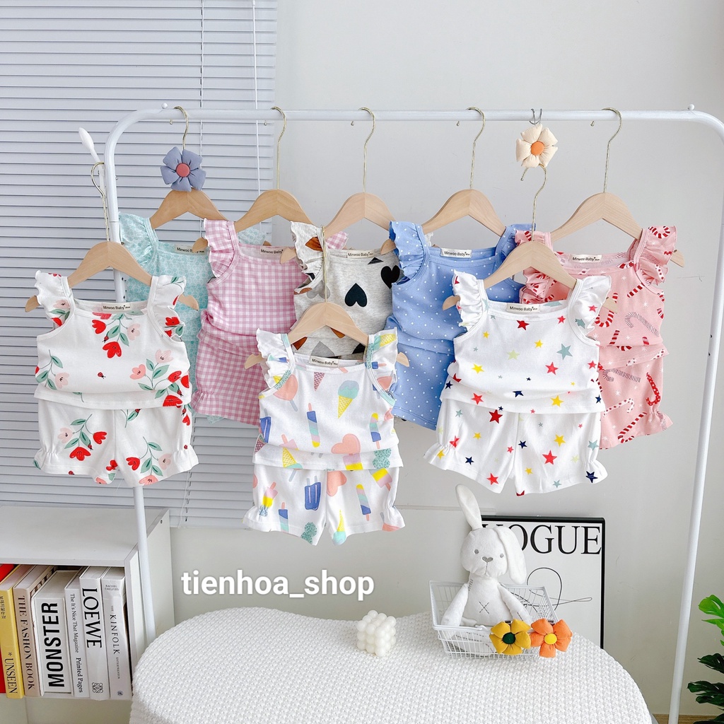 [Bé 7-19kg] Bộ 2 dây cánh tiên quần đùi Bozip siêu mềm mịn mát cho bé gái - BẢNG 3 - HÀNG LOẠI 1