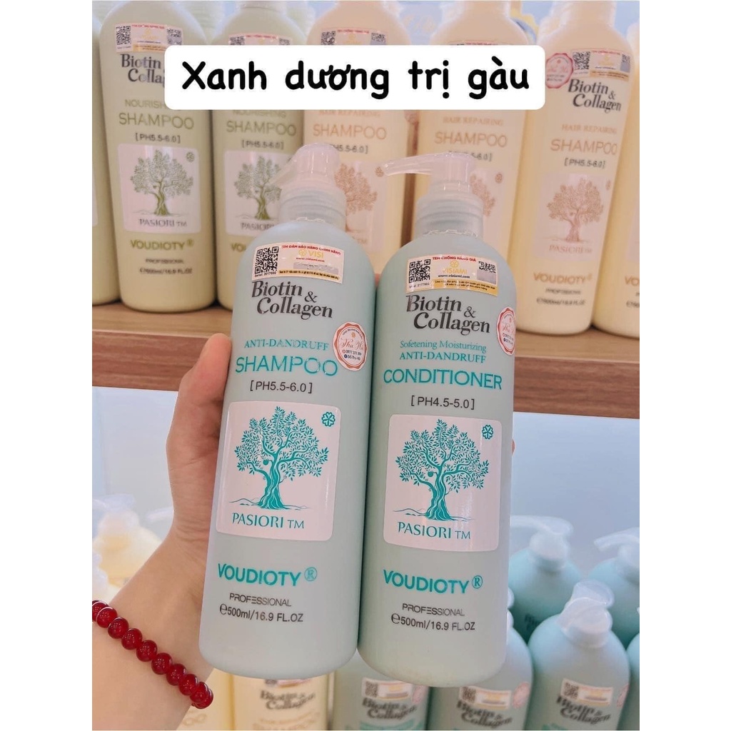 Dầu gội đầu Biotin Collagen xanh