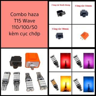 Combo hazard wave 50cc, wave 110, wave rsx, kèm led t15