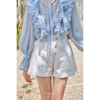 DARLING.ISM - Quần shorts ống rộng phối nút kim loại Ellie short vải gấm