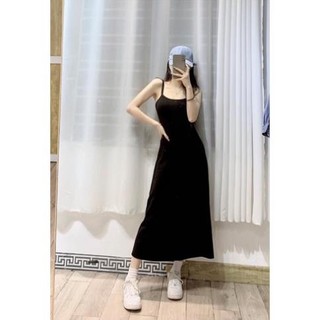 Đầm 2 dây dáng dài váy maxi 2 dây chất bozip co giãn váy body Hàn Quốc tôn dáng