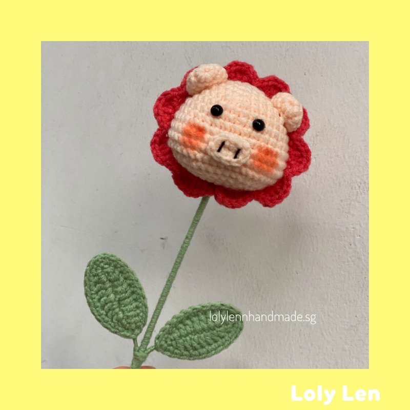 [Crochet-Ảnh thật] Hoa đầu heo viền hoa bằng len, đan móc thủ công