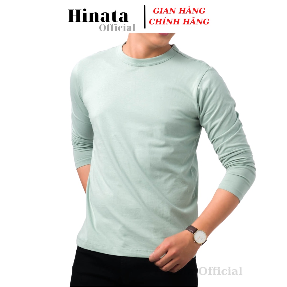 Áo Thun Nam Trơn Tay Dài, Áo Phông Nam Basic 100 Cotton Cao Cấp Hàng Hiệu Đẹp Thoáng Mát Tay Dài Màu Bạc Hà