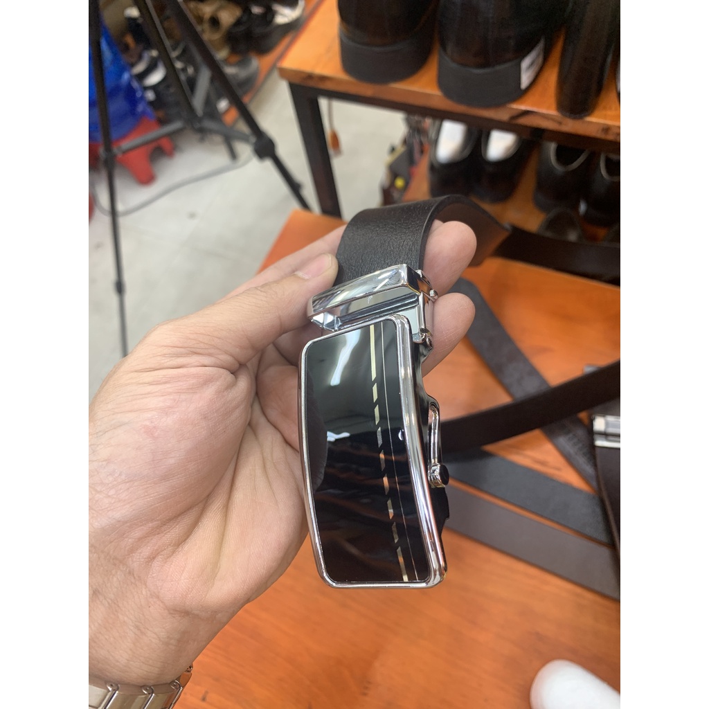 Thắt Lưng Nam Da Bò Thật Màu Đen Nâu QK-6T4 Khóa Gạt Khóa Lăn Sang Trọng Tinh Tế Nam Tính