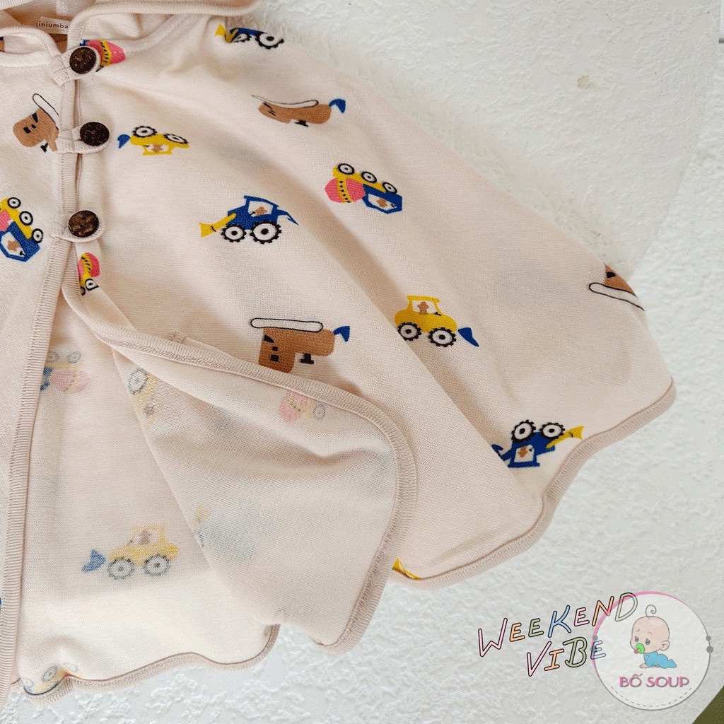 Áo choàng chống nắng, giữ ấm kiểu cánh dơi cho bé trai, bé gái từ 0-6 tuổi chất liệu cotton mềm mịn