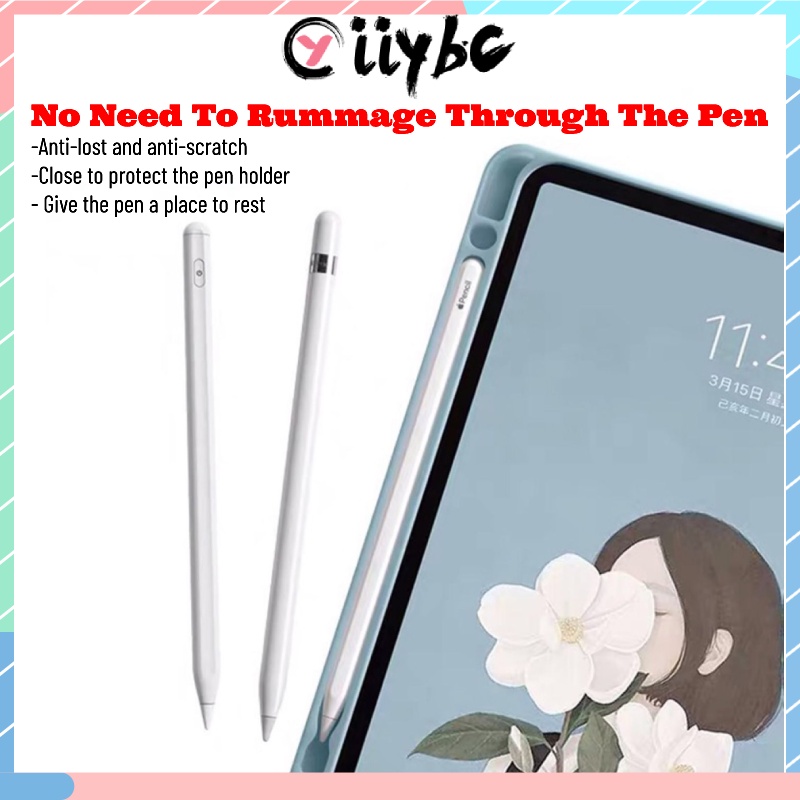 Bao Da Máy Tính Bảng Bằng Silicon Mềm Nam Châm Có Ngăn Đựng Bút Cảm Ứng Cho IPAD Pro 2018 / 2020 / 2021 / 2022