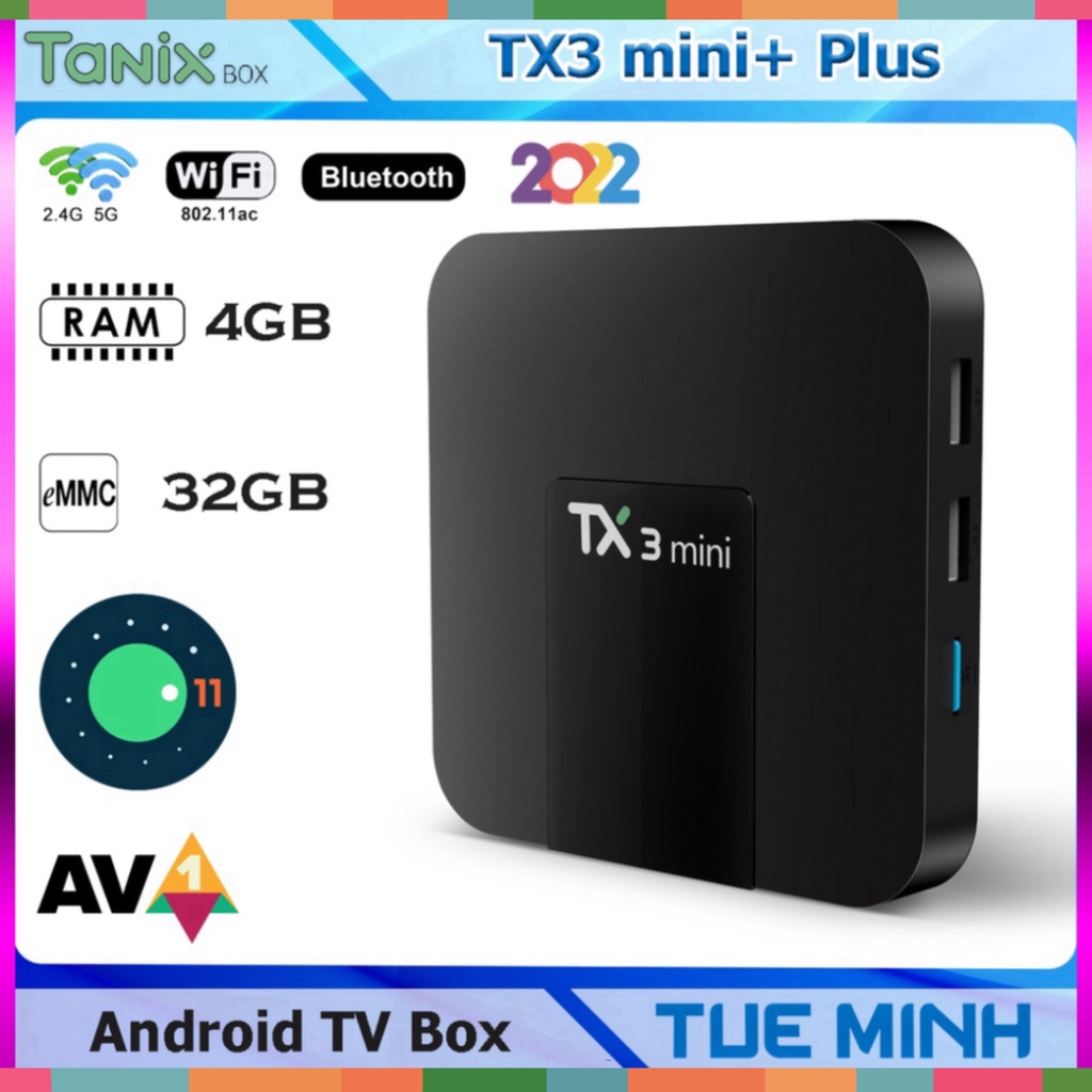 Android TV Box TX3 mini+ Plus 2022 - Amlogic S905W2, Ram 4GB, Android 11 - Giảm giá sốc