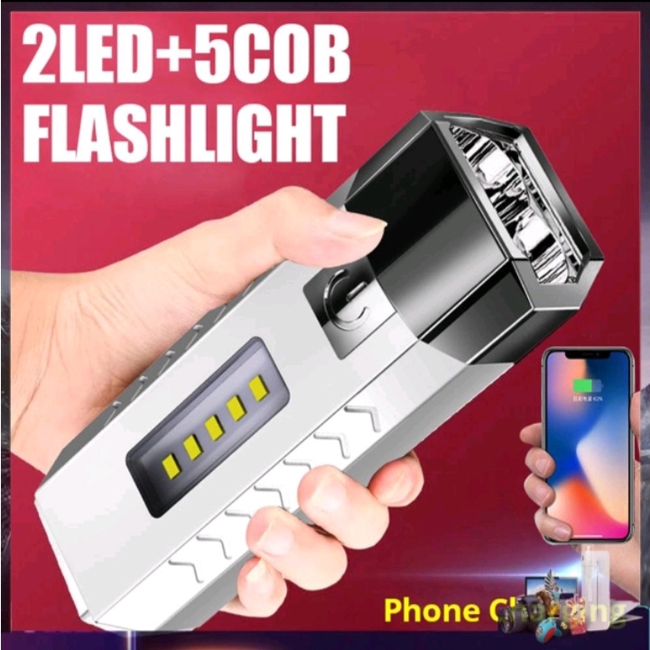 Đèn Pin Kiêm Sạc Dự Phòng Dung Lượng Cao Siêu Sáng Tiện Lợi Nhỏ Gọn Kháng Nước Tốt 1200mAh Usb 500lm
