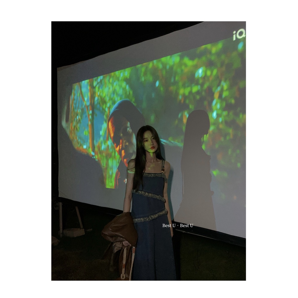 Đầm Denim Hai Dây Dáng Dài Phối Hạt Và Tua Rua Phong Cách Cổ Điển Thời Trang Mùa Thu Mới 2022 Dành Cho Bạn