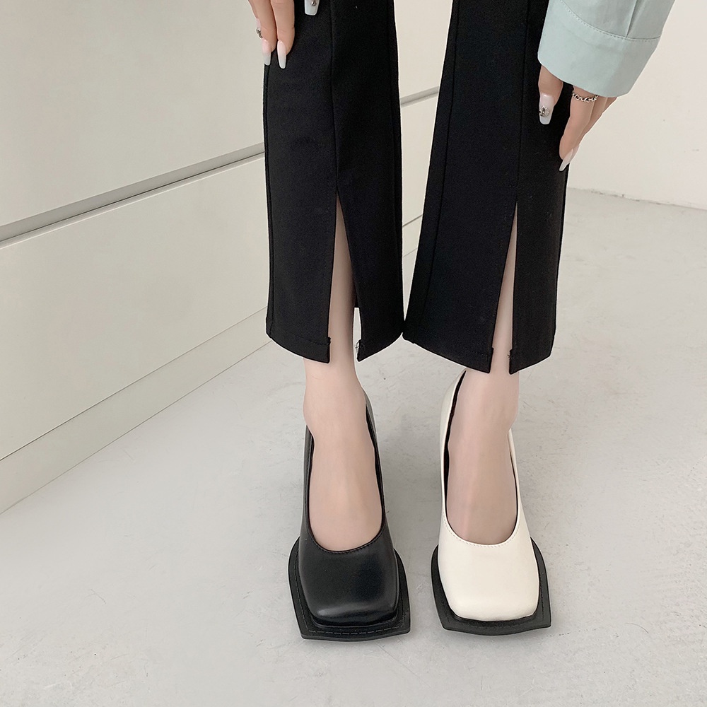 Giày Mary Jane Chunky Gót Chân Vuông 6.5cm Gót Cao Gót Vuông Giày Nữ