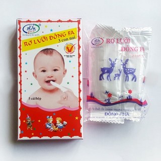 Rơ lưỡi Đông Fa dùng vệ sinh răng miệng cho bé ( 5 cái/hộp)