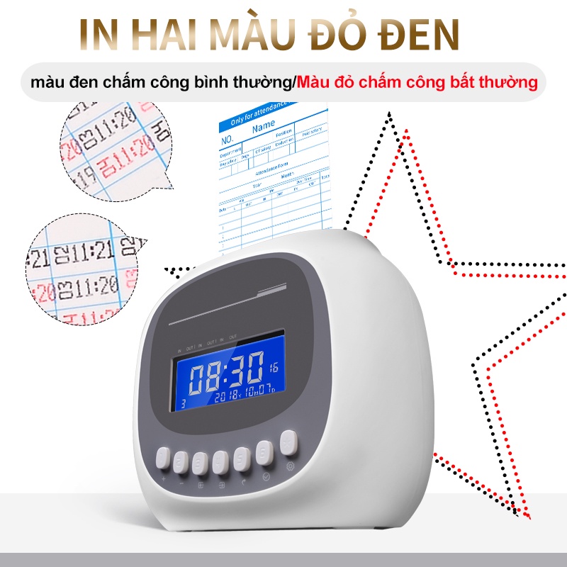Máy chấm công Thẻ Giấy Hàng Chính Hãng Tặng 50 tờ thẻ giấy