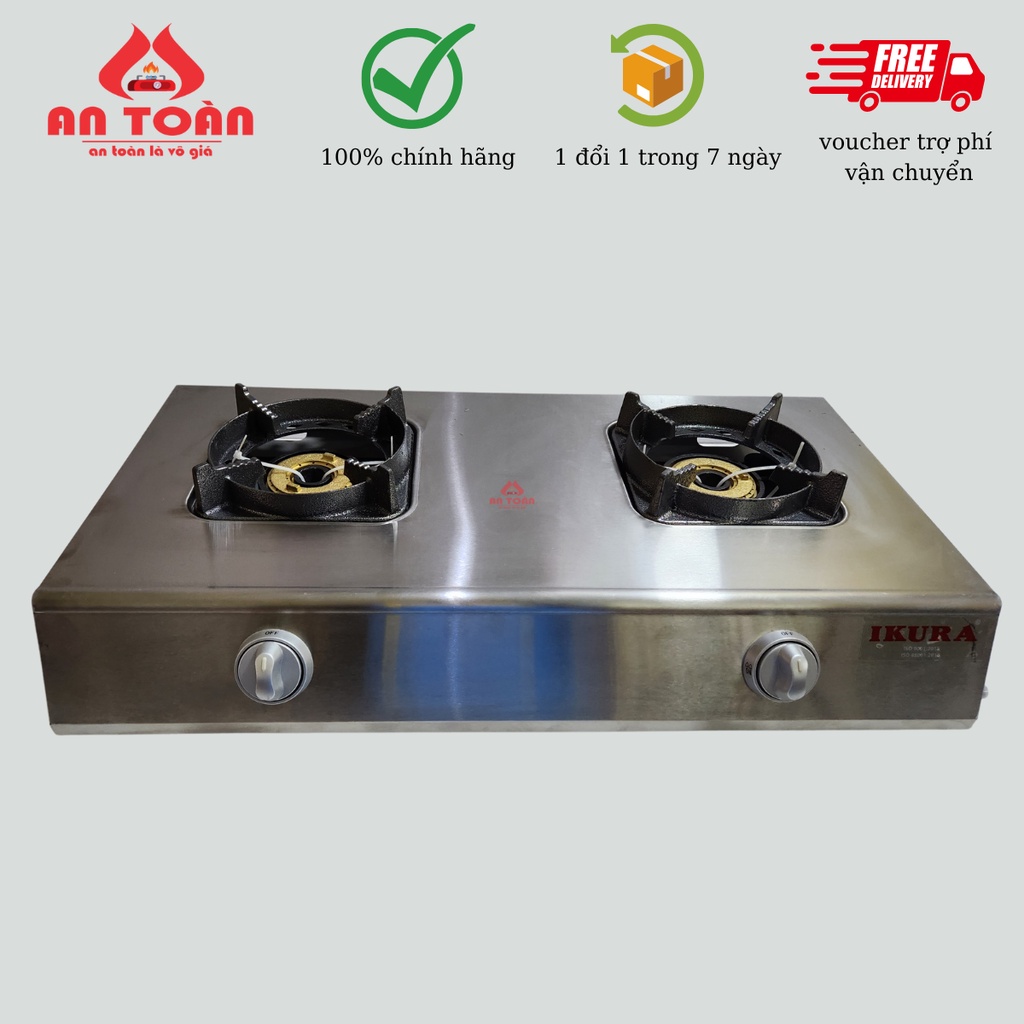 BẾP KHÈ BÁN CÔNG NGHIỆP INOX IKURA 2 LÒ