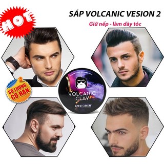 Sáp vuốt tóc tạo kiểu giữ nếp volcanic clay, wax vuốt tóc nam, giữ nếp lâu, không bết dính tóc dễ gội rửa