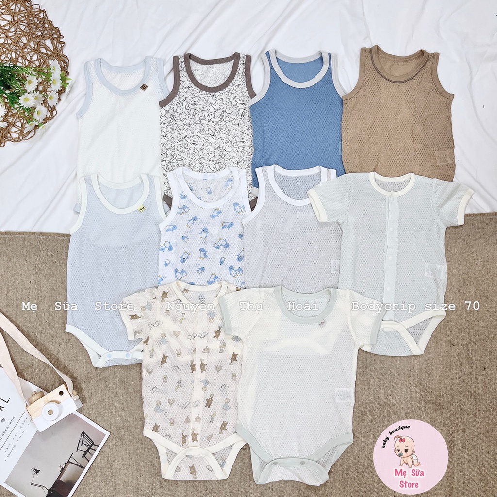 Bodychip sát nách, hai dây thông hơi thoáng khí cho bé trai bé gái