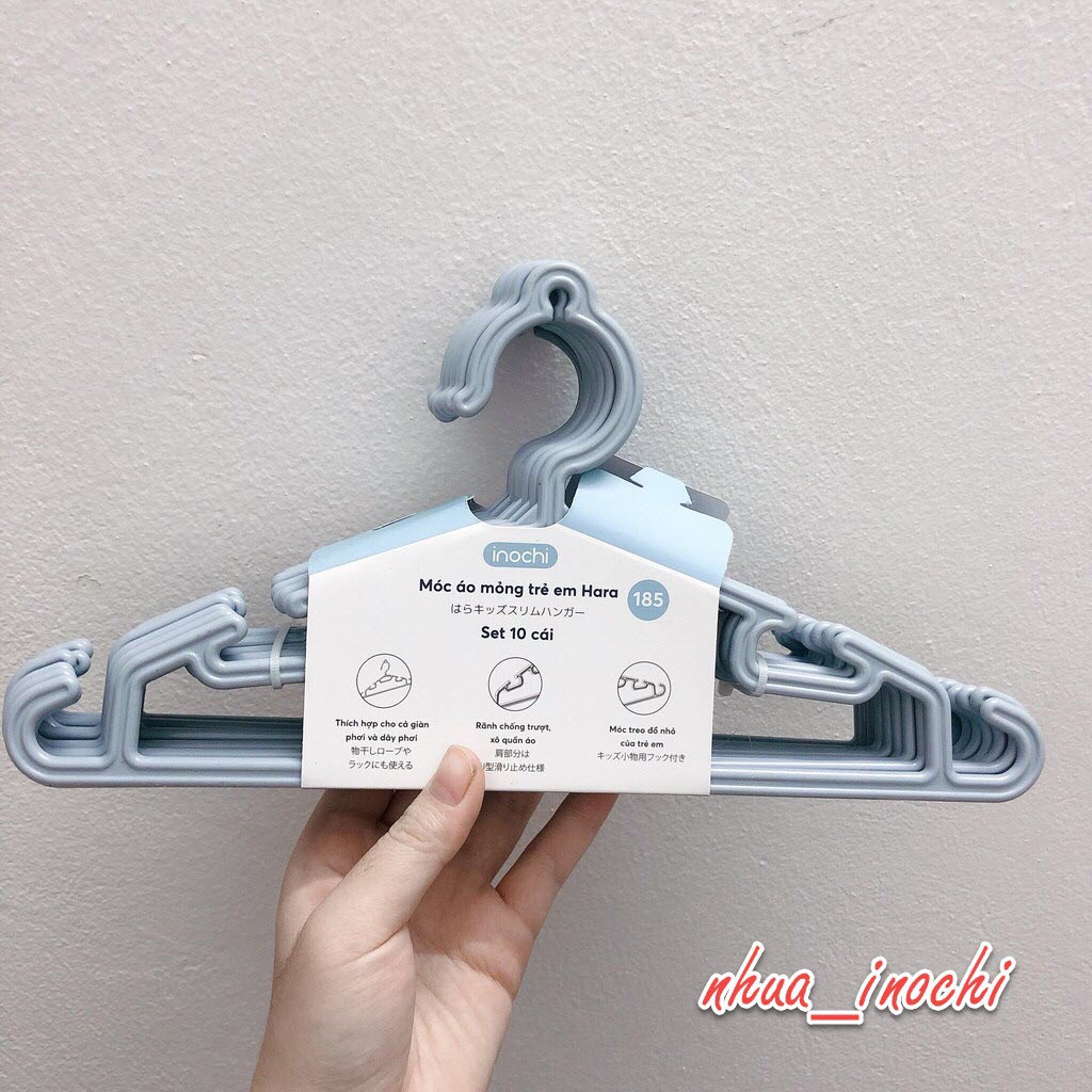 Set 10 móc treo quần áo trẻ em Hokori cao cấp nhựa Việt Nhật