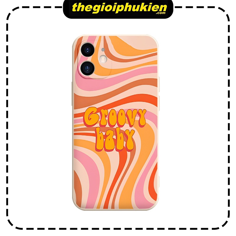 Ốp lưng cạnh vuông bảo vệ camera Groovy baby for iphone 6/8/7/plus/x/xr/xsmax/11/12/13/14 pro max - e6374