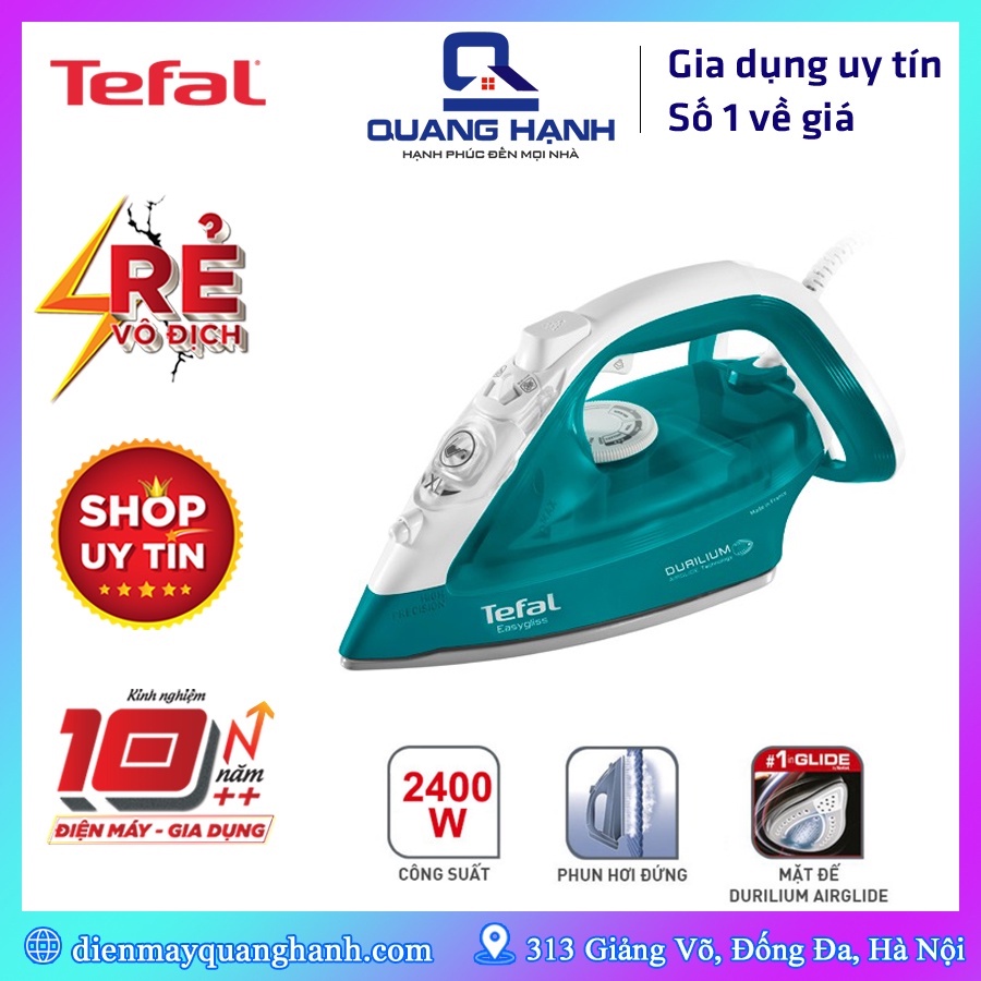 Bàn Là Hơi Nước Tefal FV3965 FV3965E0 2400W Sản xuất tại Pháp Bảo hành Chính Hãng 2 Năm