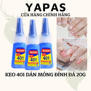 Keo 401 20gram gắn dán móng giả siêu chắc chính hãng, đính đá gắn charm phụ kiện siêu bền
