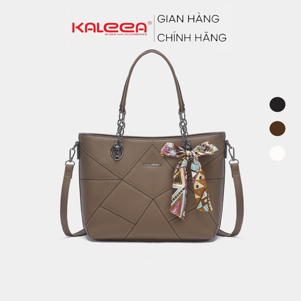 Túi xách nữ công sở da thật cao cấp Kaleea X57 đựng được lap hai màu đen nâu thời trang đi học đi làm Sz 32 [Tặng khăn]