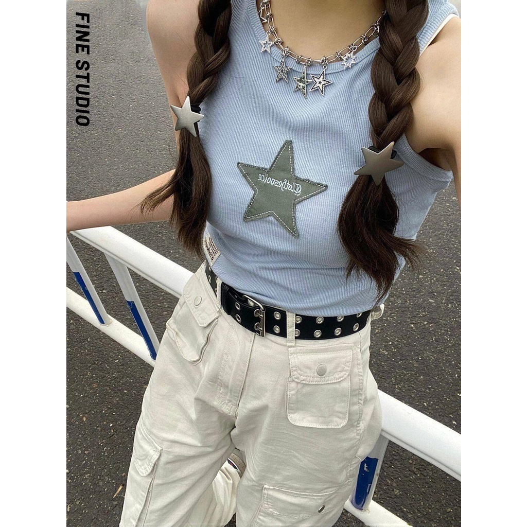 Áo Hai Dây Thêu Họa Tiết Phong Cách Mỹ Thời Trang Mùa Hè Quyến Rũ Cho Nữ