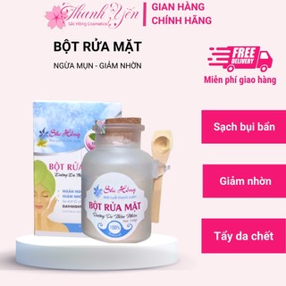 [𝐅𝐑𝐄𝐄𝐒𝐇𝐈𝐏 +  🎁]  Bột rửa mặt Sắc Hồng - giảm nhờn - ngăn ngừa mụn 100g