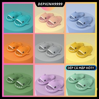Dép cá mập quai ngang đế bằng,dép nam nữ đều đi được với thiết kê dễ thương ngộ nghĩnh size lớn dành cho người lớn