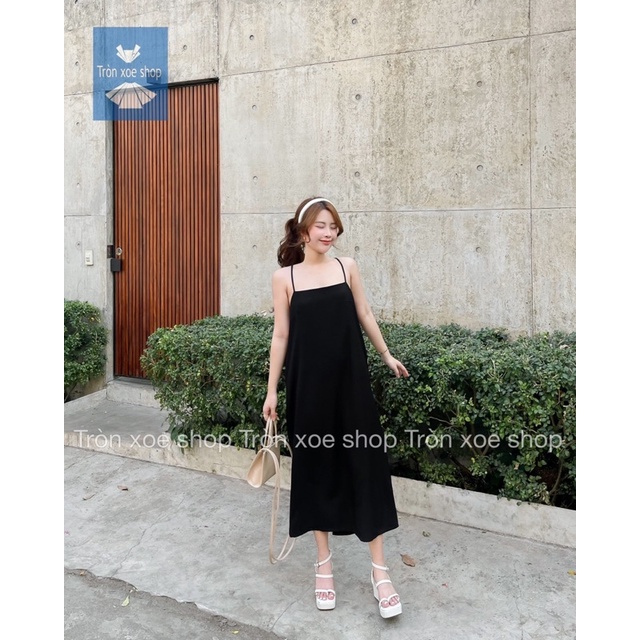Đầm 2 dây Tròn Xoe Shop hở lung cột dây sexy quyến rũ hình thật do shop chụp Đ2D0079