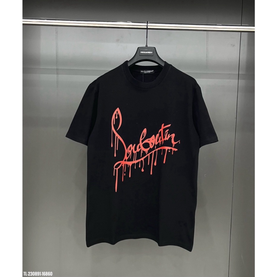 Áo phông Louboutin chảy mực nam nữ in 2 mặt. Áo Phông Loubotin Unisex Nam Nữ hotrend quảng châu