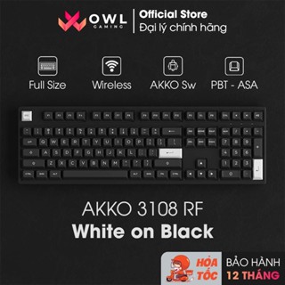 Bàn phím cơ AKKO 3108 RF White on Black (2.4Ghz / AKKO sw v3) (Hàng chính hãng)