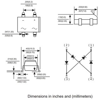 DB107S Diode cầu 1A 1000V SOP-4