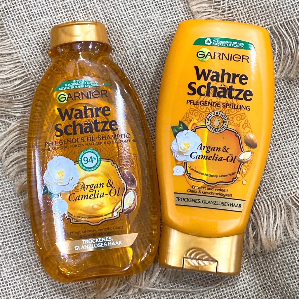 BỘ GỘI XẢ GARNIER TỪ DẦU ARGAN KẾT HỢP HOA TRÀ PHỤC HỒI HƯ TỔN & GIÚP TÓC TRỞ NÊN BÓNG MƯỢT HƠN