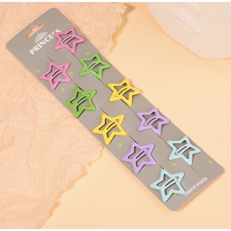 Set 10 kẹp tóc mái hình sao đáng yêu cho bé gái