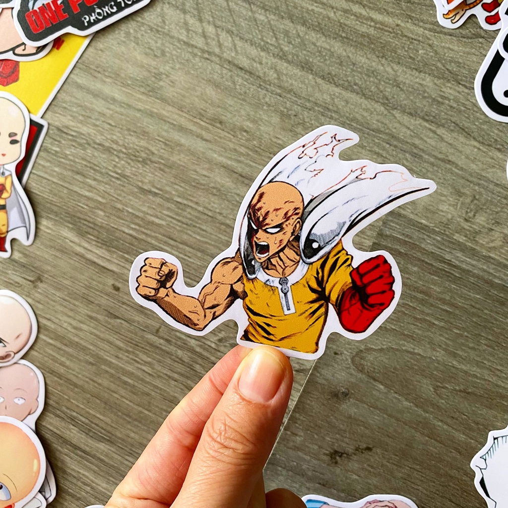 Sticker Chủ Đề ONE PUNCH MAN Hình Dán Decal Chất Lượng Cao Chống Nước Trang Trí Va li, Xe, Laptop, Nón Bảo Hiểm