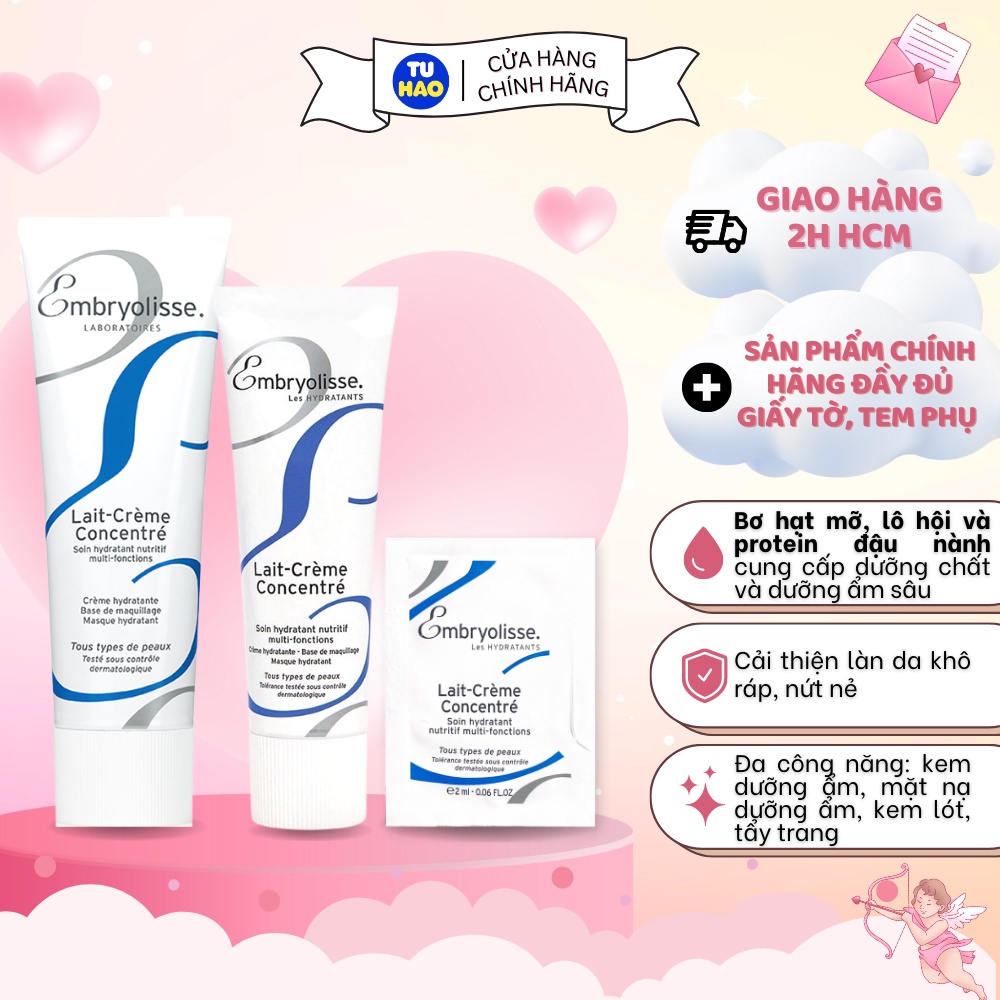 Sữa Dưỡng Ẩm Siêu Phục Hồi Embryolisse Lait Creme Concentre 75ml (tranmai)